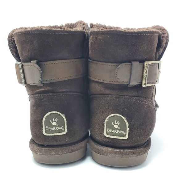 Bearpaw Shantelle Women's Winter Boots Brown Suede Wool Lined Bootie Size 9 M - Picture 3 of 12